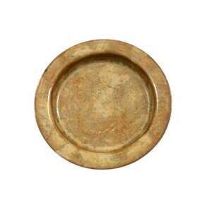 Vintage Style Amber Gold Glazed Ceramic Trivet Decorative Dish 6"